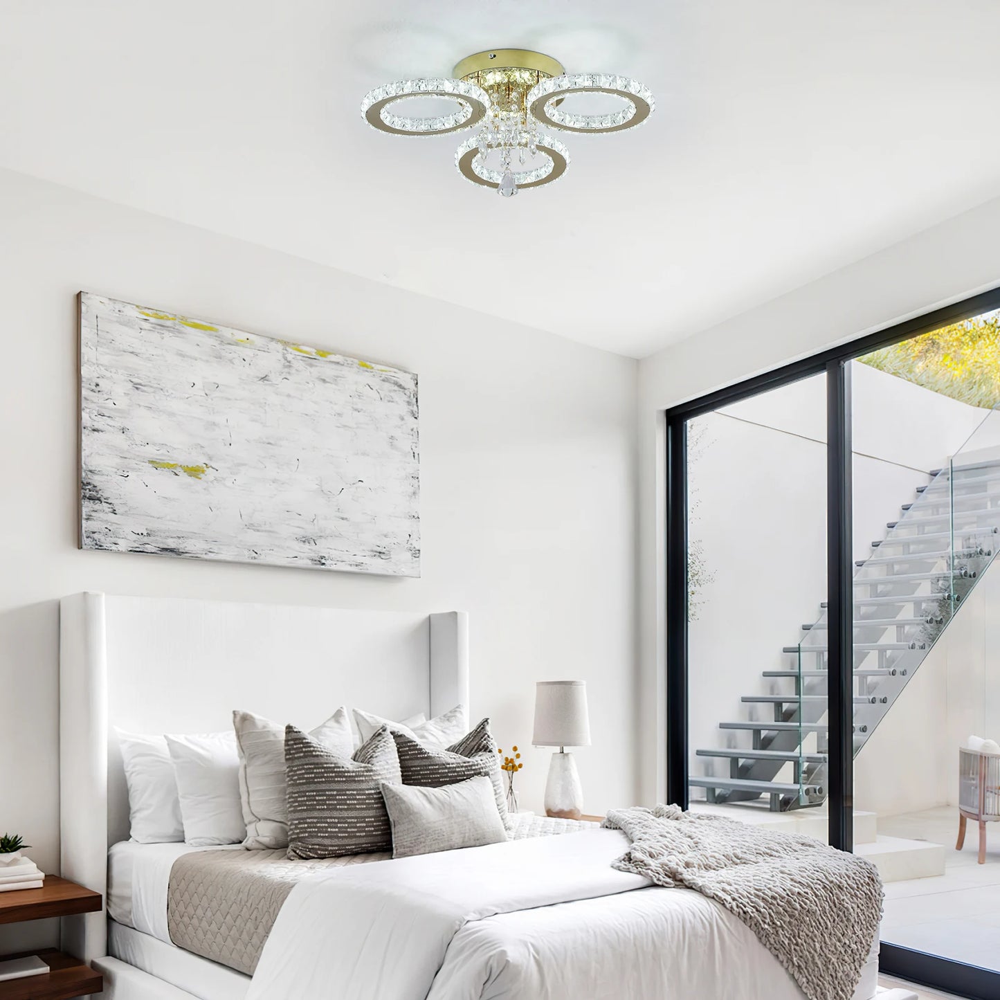 LED Crystal Ceiling Chandelier For Living Room And Dining Room