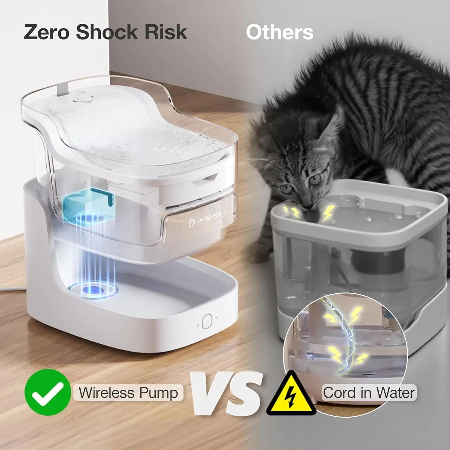 Ultra Quiet Pet Water Fountain With WiFi And 8-Layer Filter