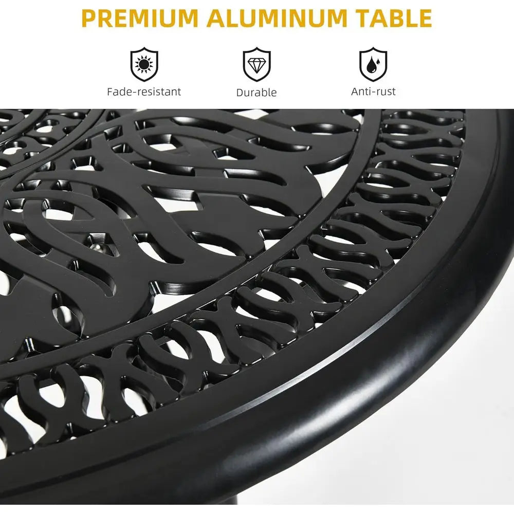 Round Outdoor Dining Table With Umbrella Hole For Patio