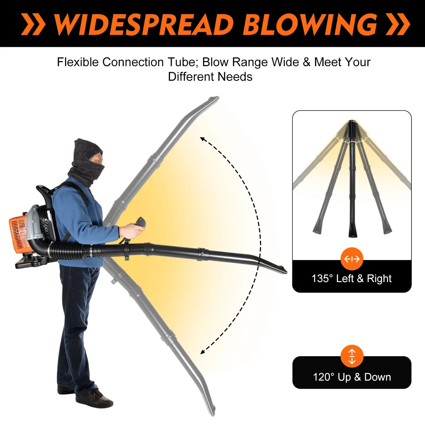Bymaocar Gas Leaf Blower Backpack Adjustable Speed