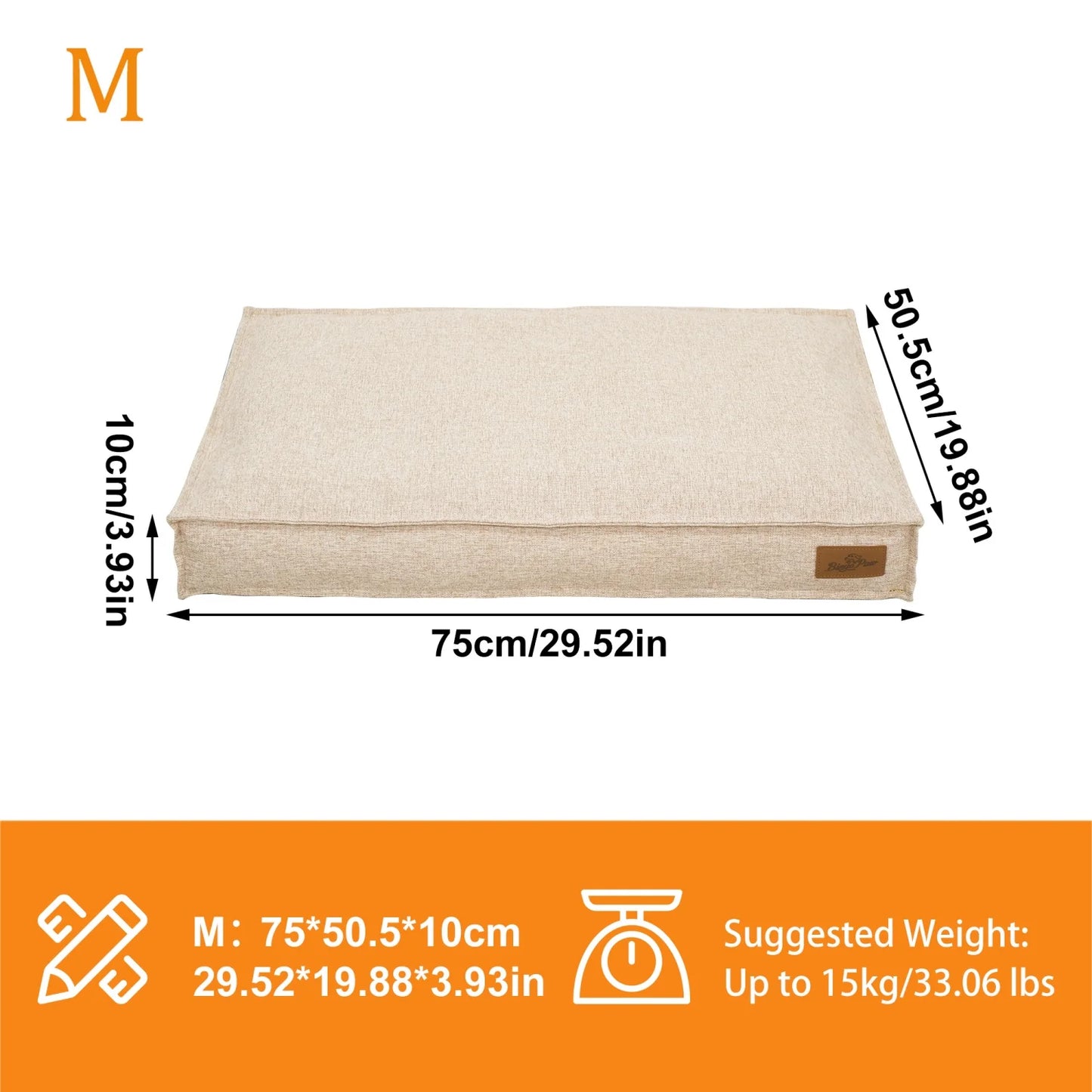 BINGOPAW Ultra Soft Dog Bed Mat With Linen Cover And Foam Base
