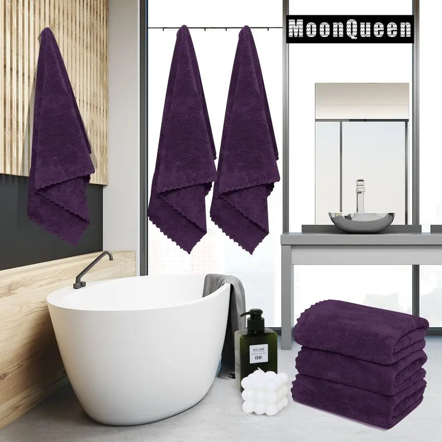 Premium Microfiber Bath Towel Set Quick Dry Absorbent 6 Pack
