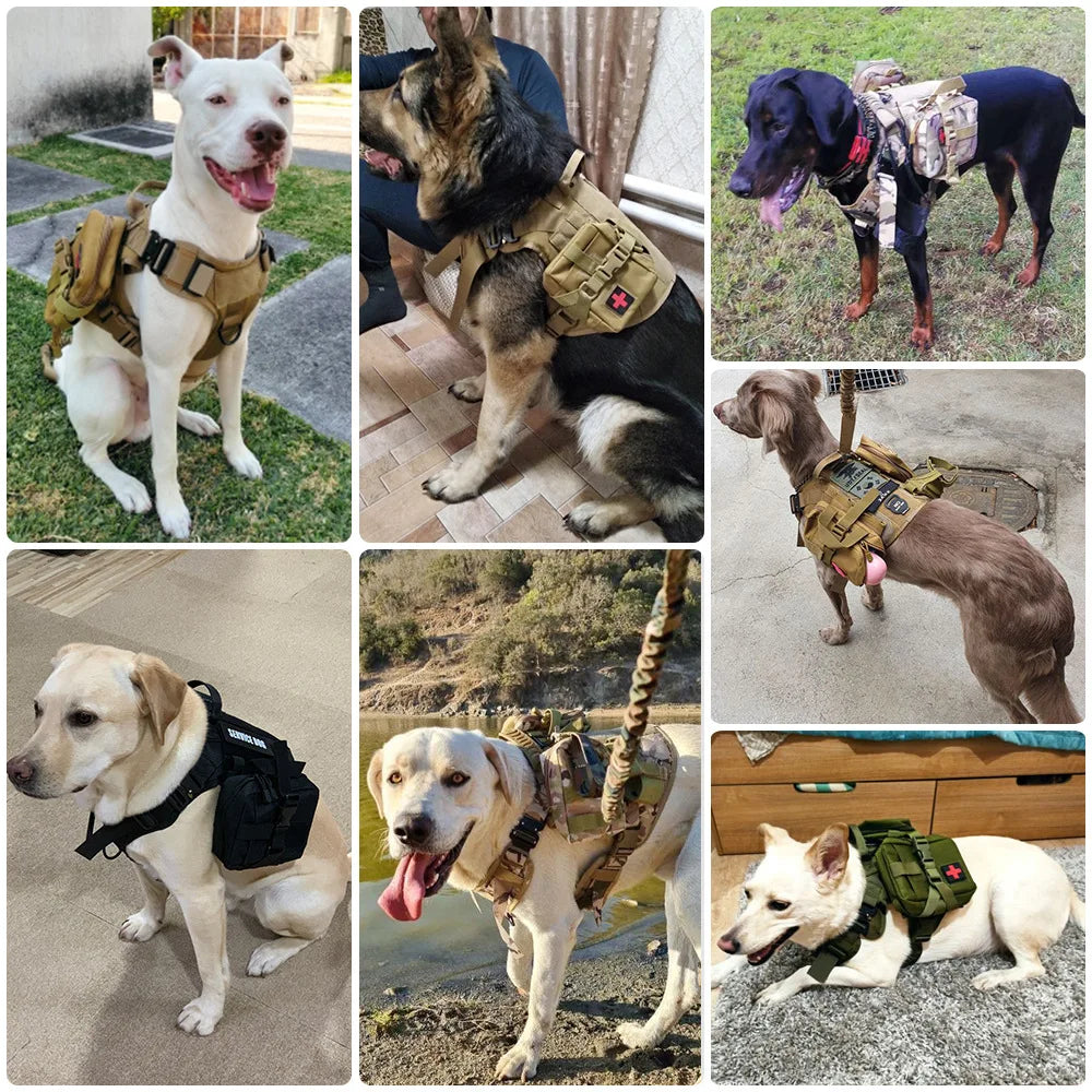 PETRAVEL CN Dog Tactical Bags Set Molle Pouches for Harness