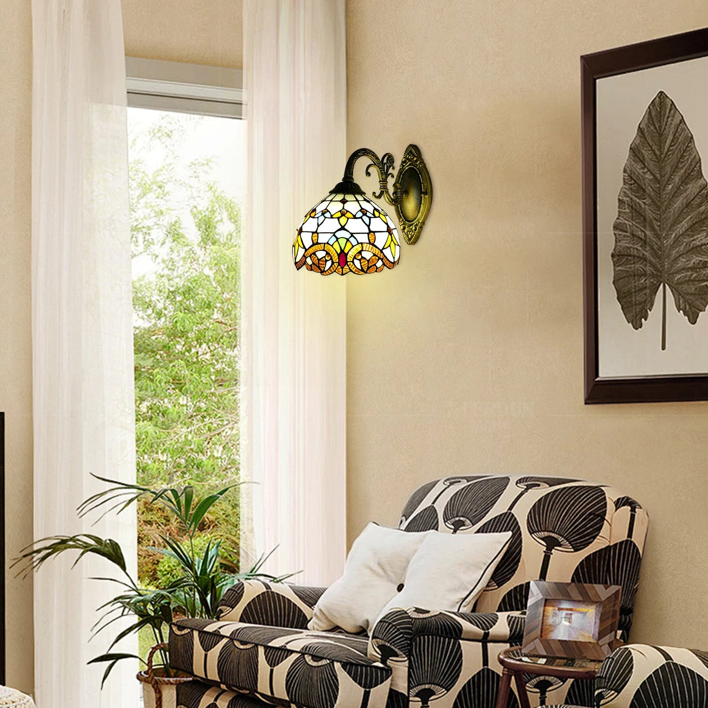Tiffany Vintage Dome Wall Lamp Indoor Living Room Staircase