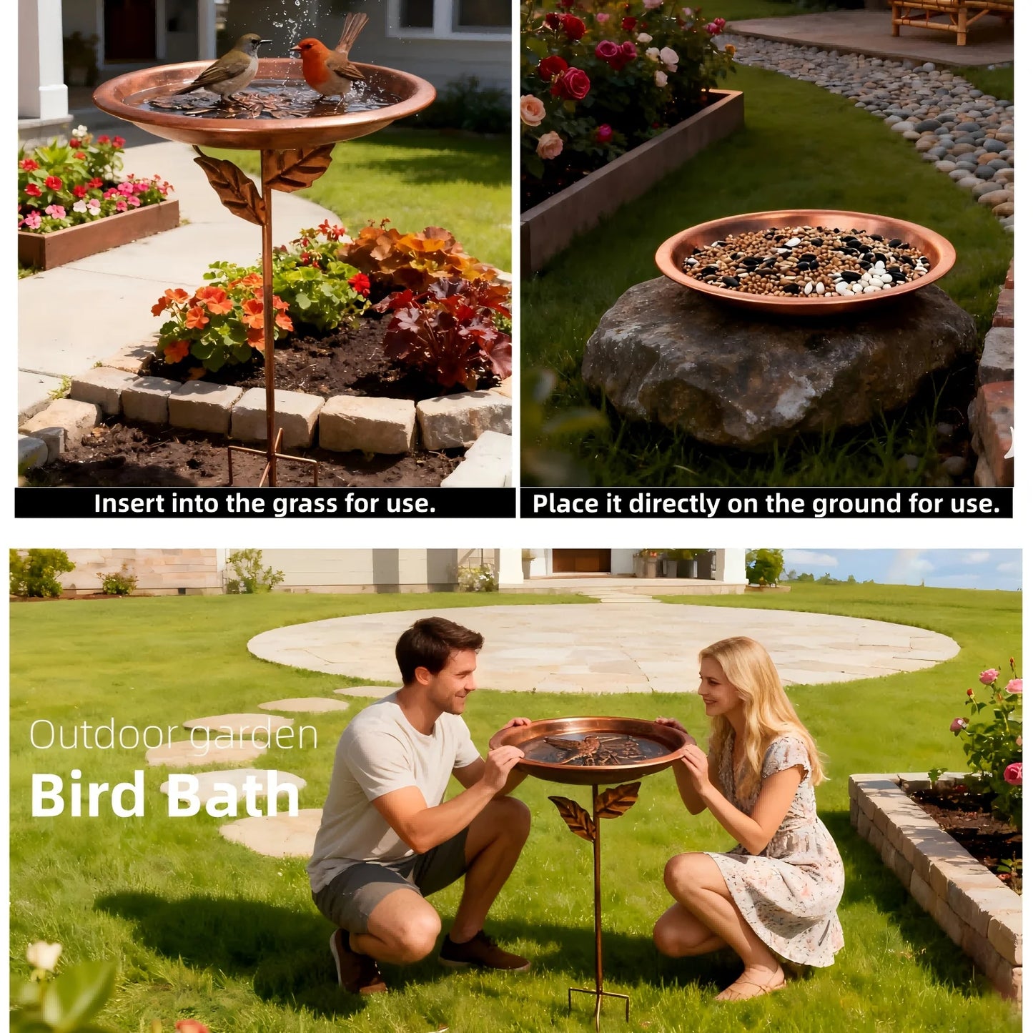Rustproof Vintage Iron Bird Feeder Waterer For Outdoor Birds