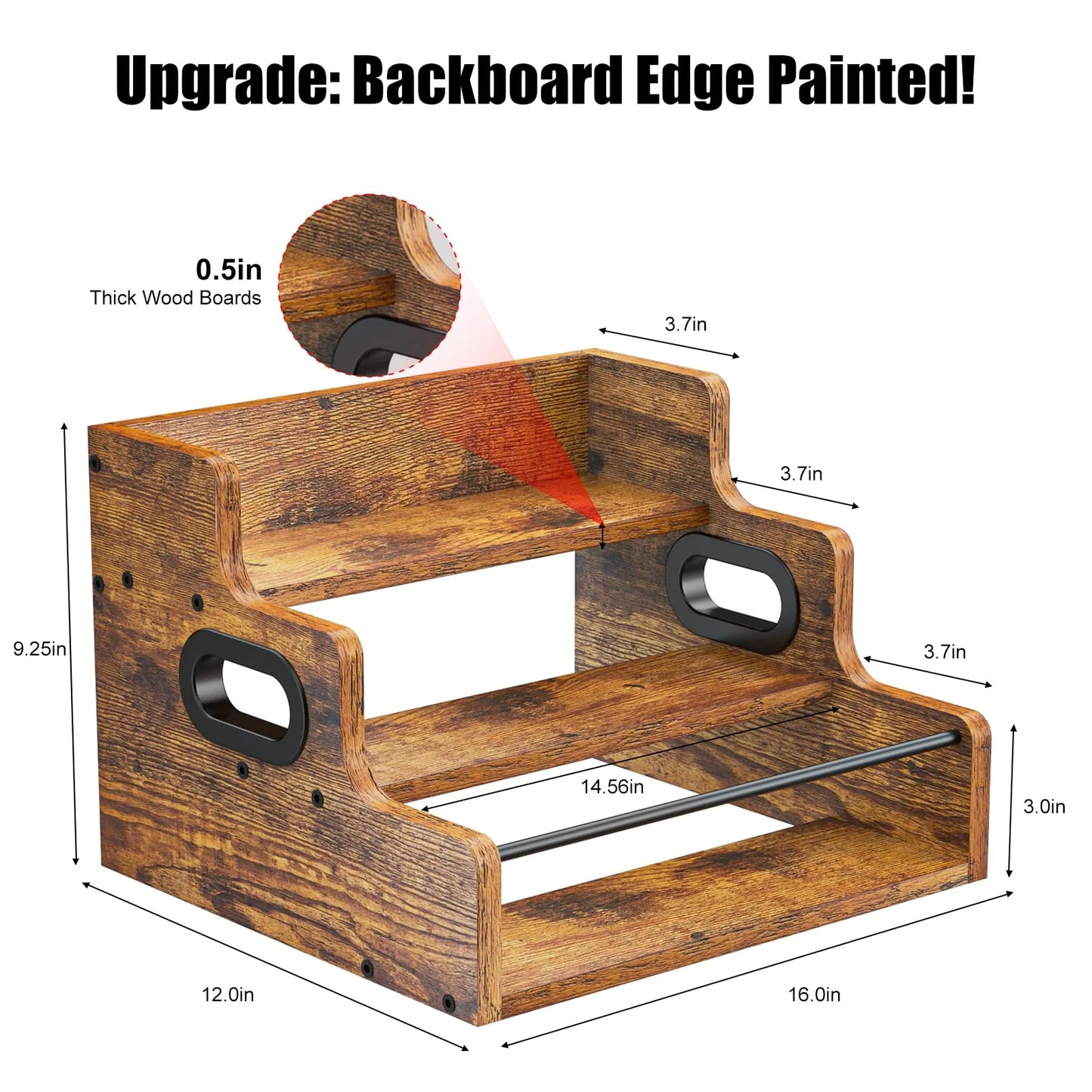 Liquor Bottle Display Shelf 4Tier Countertop Rack For Home Bar