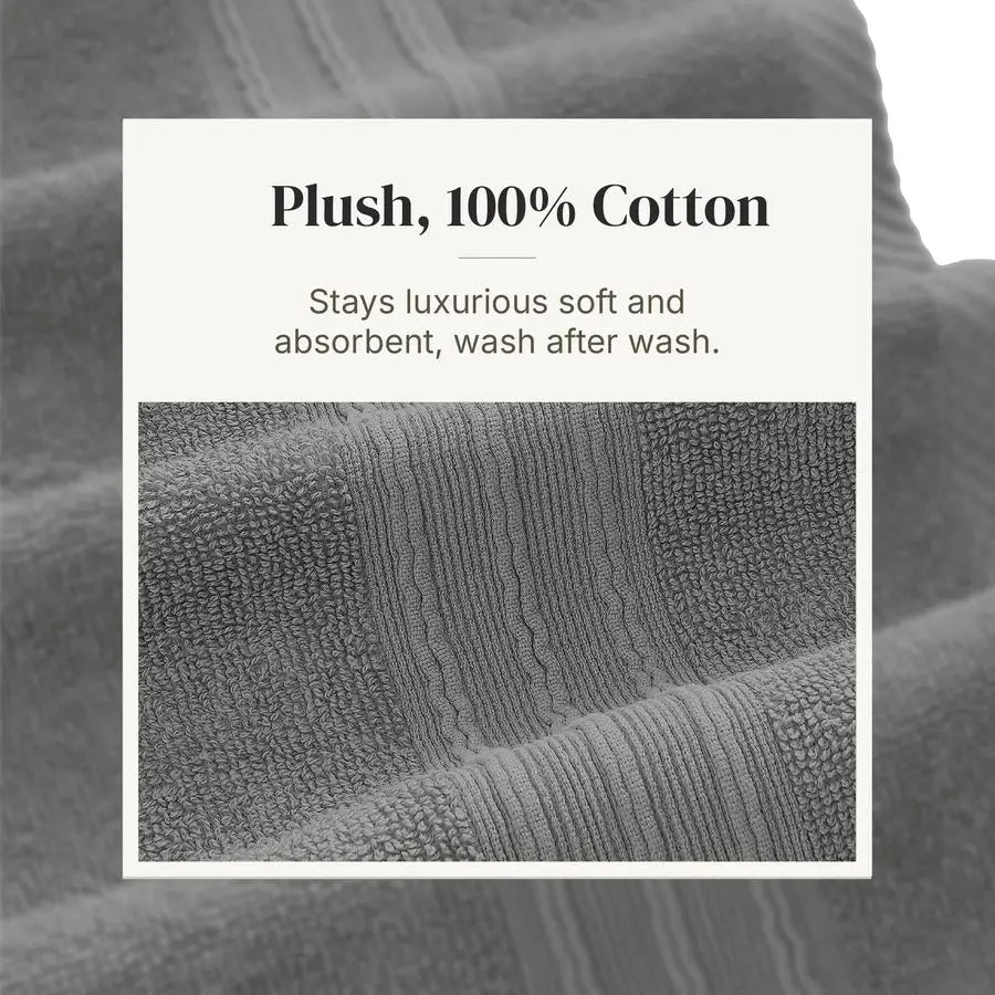 Towel Set 6 Piece Premium Jacquard Yarn Dyed Bath Towels