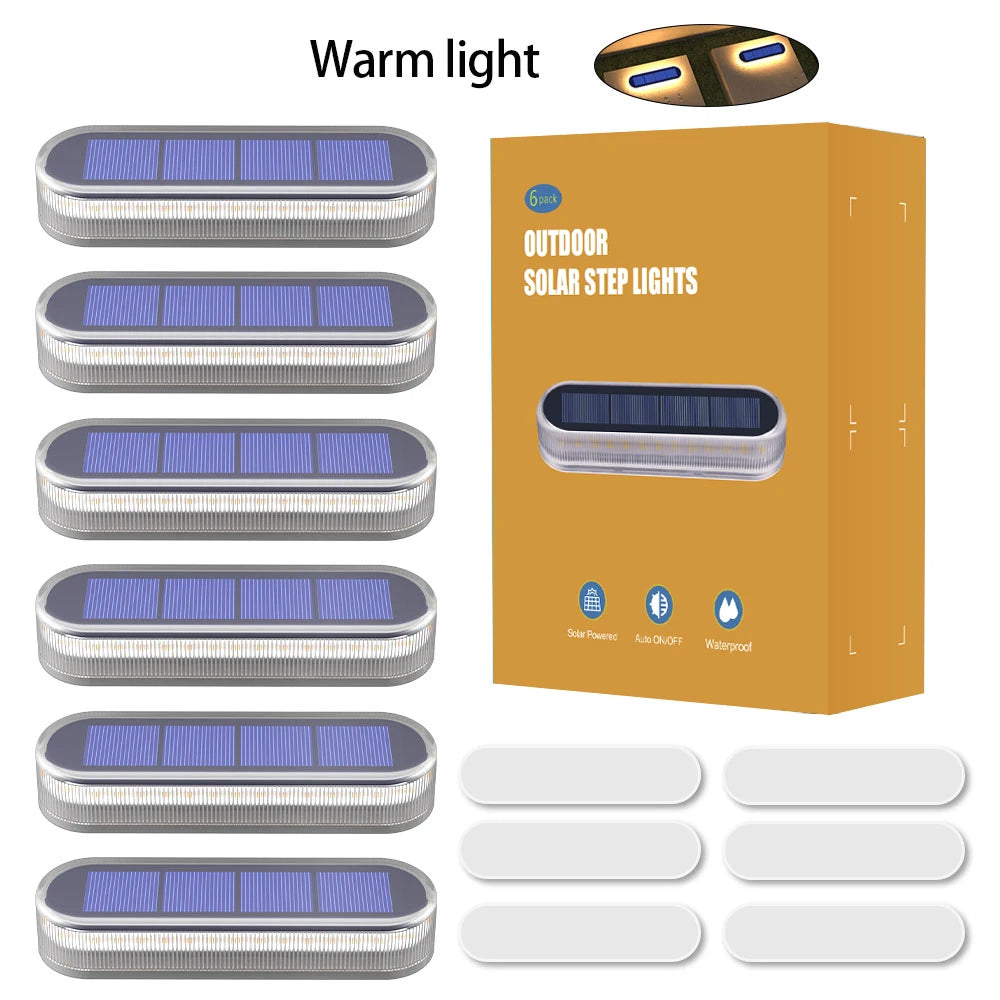 Solar Deck Lights 4 Pack IP68 Waterproof Automatic Garden Path