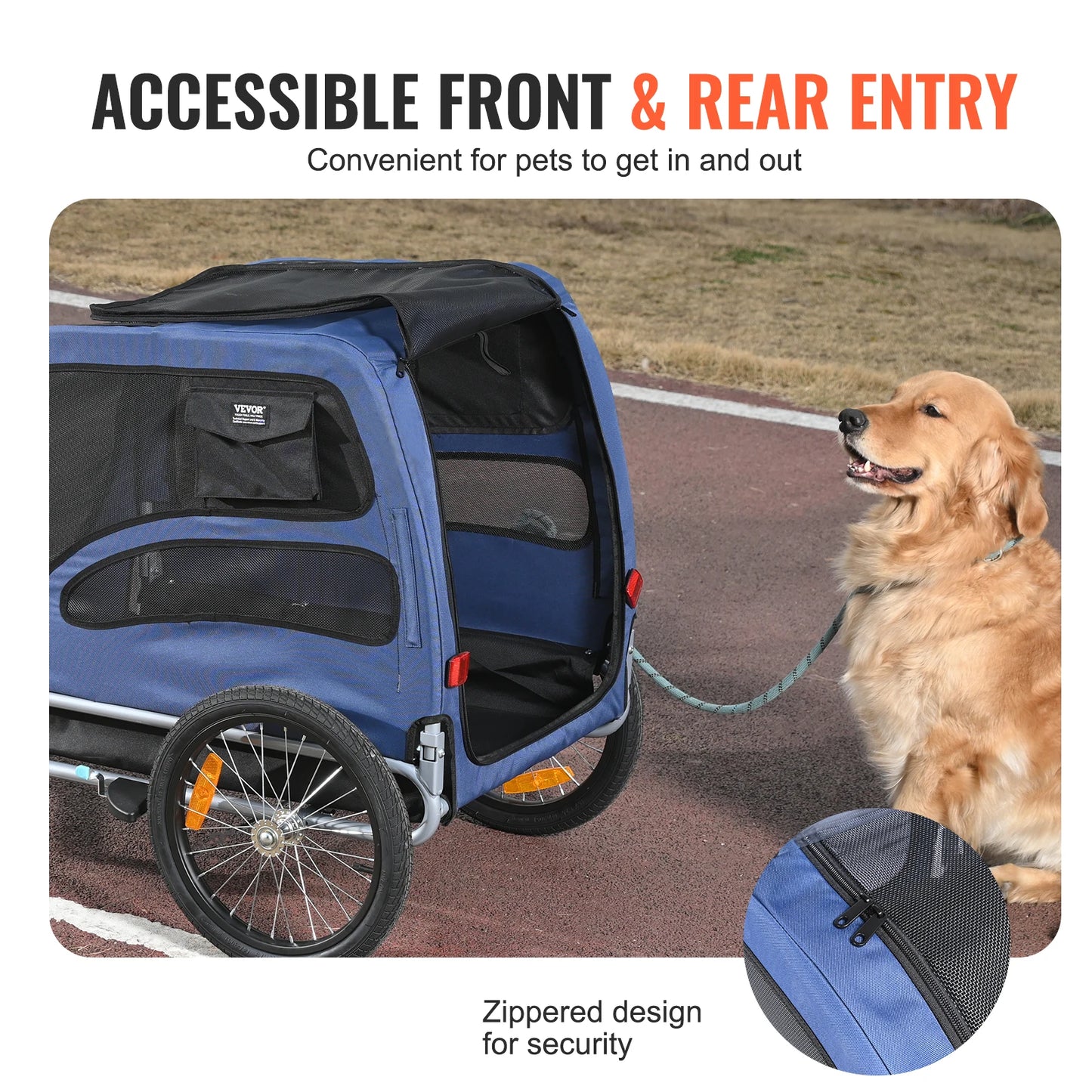 Pet Cart Bicycle Trailer For Dogs Collapsible Easy To Store
