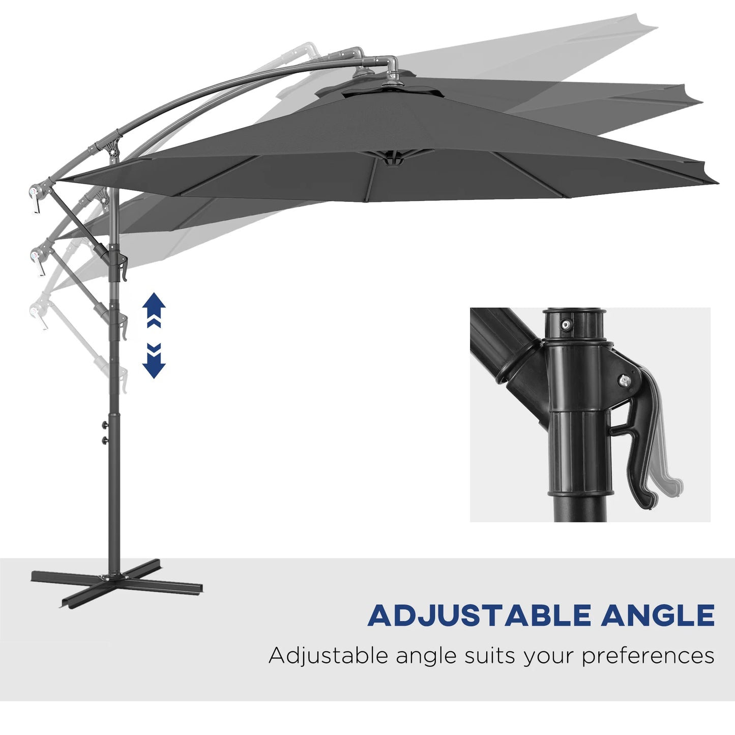 Cantilever Patio Umbrella With Tilt Offset UV And Water Resistance