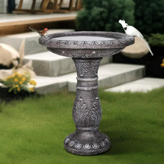 Cement Bird Bath Garden Pedestal for Outdoor Yard Landscape
