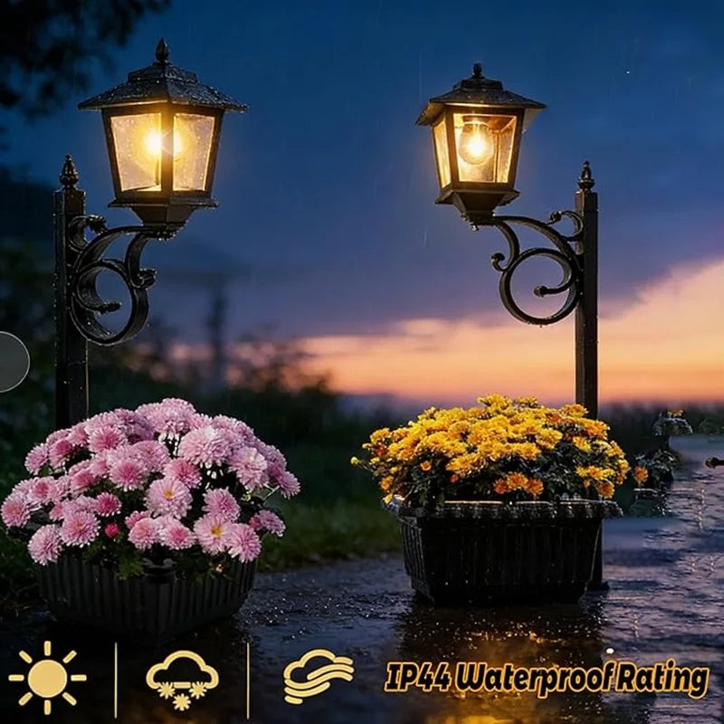 Outdoor Solar Light Posts With Planters Two Pack For Gardens