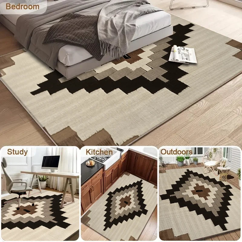 VIKAMA Moroccan Geometry Persian Style Area Rug For Living Room