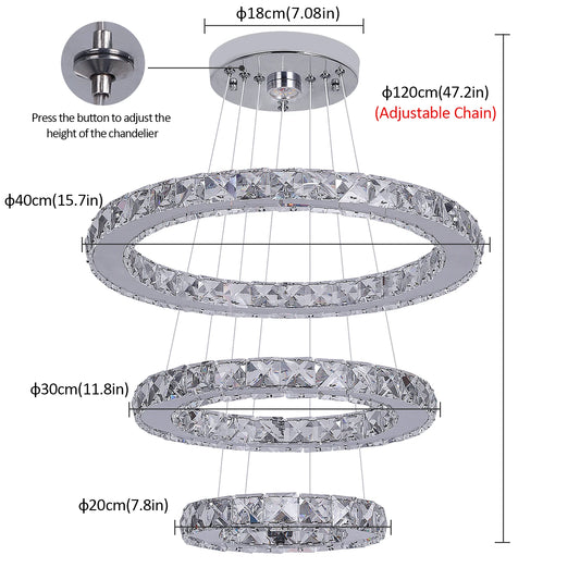 VETRULUS French Crystal Chandelier For Living Room LED Ceiling Light