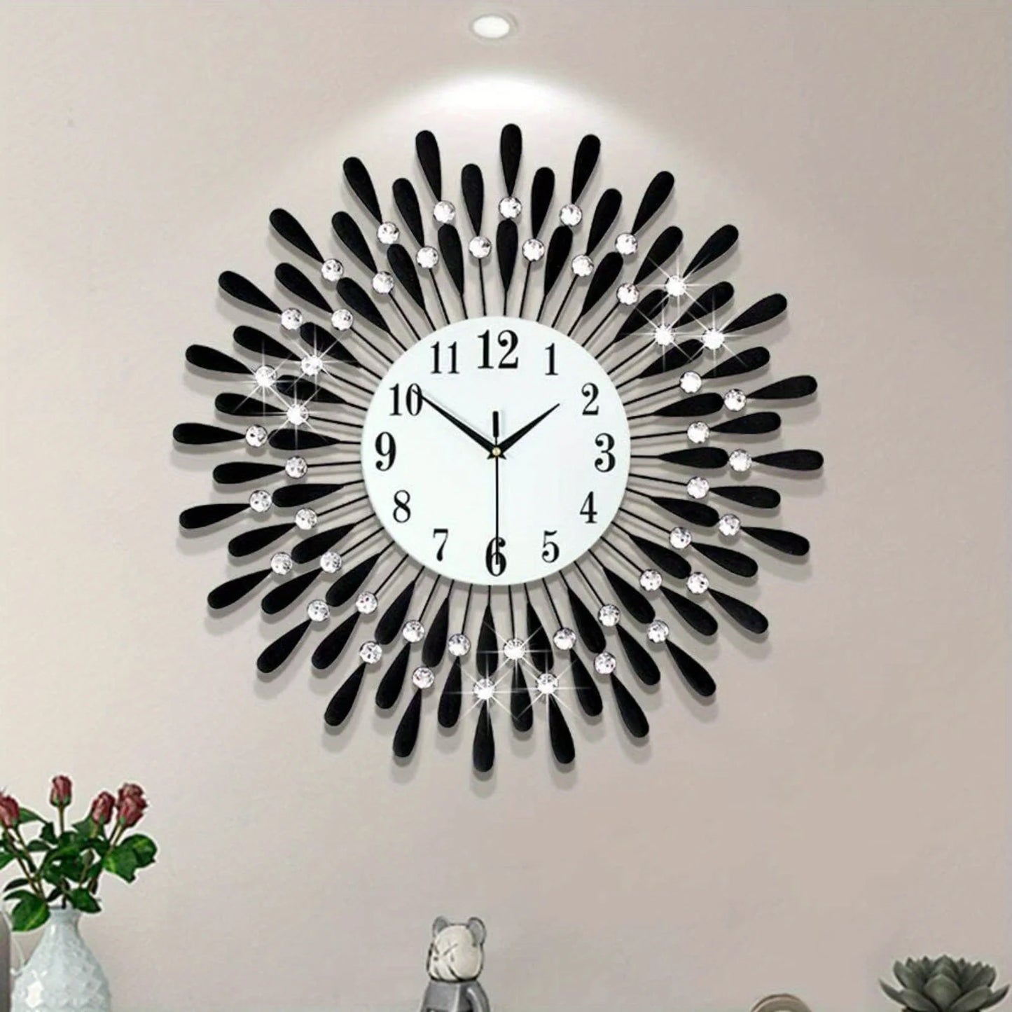 Feather Wall Clock With Smooth Quartz Movement For Indoor Decor