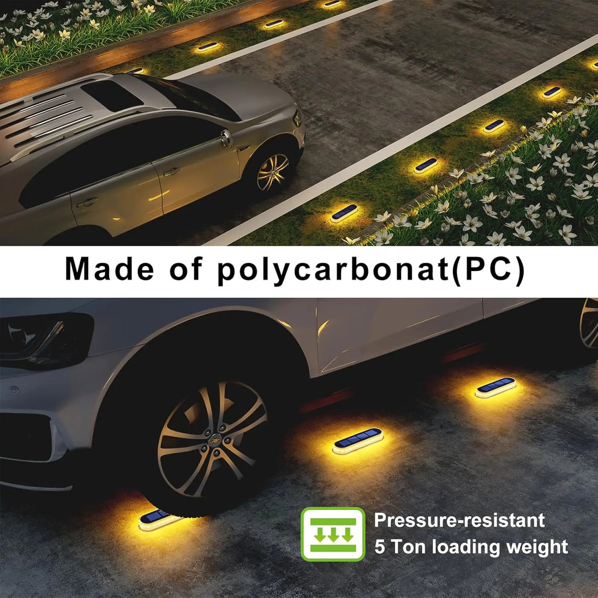 Solar Deck Lights 4 Pack IP68 Waterproof Automatic Garden Path