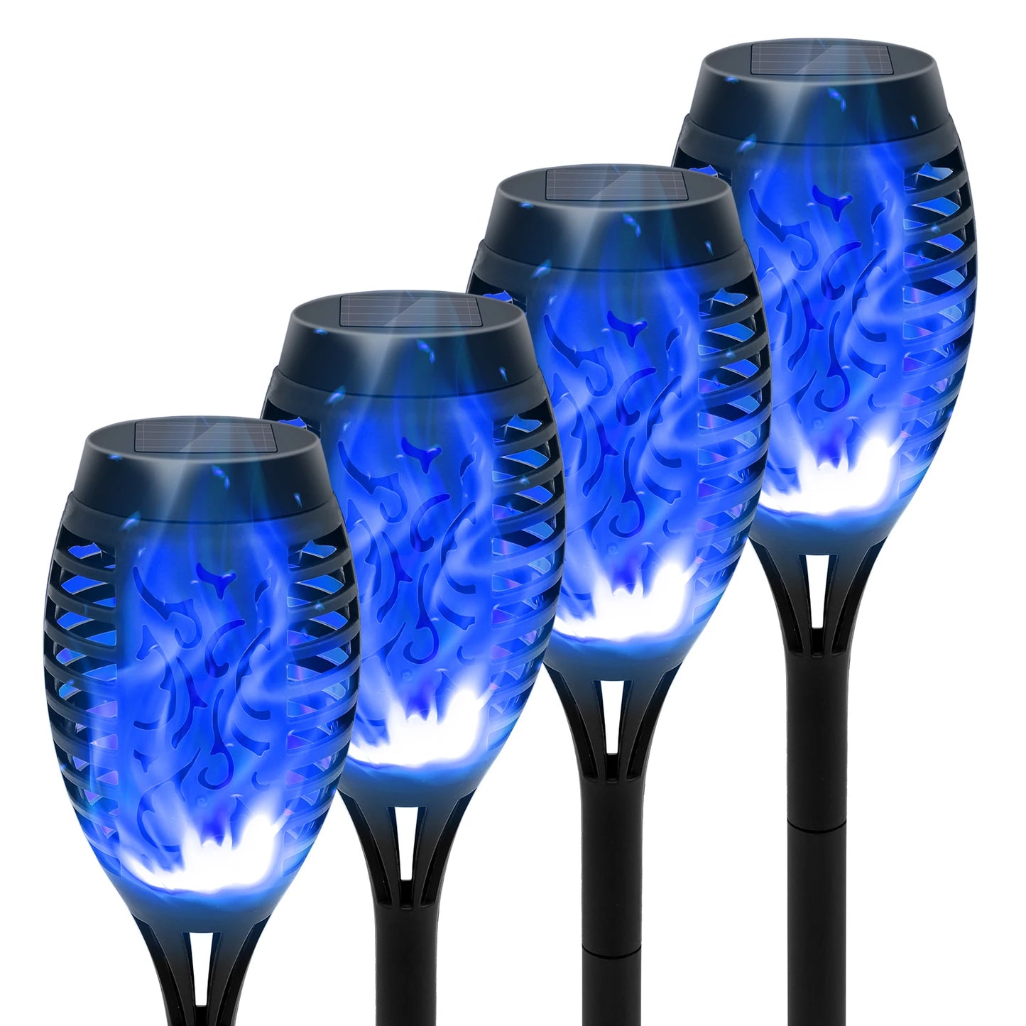 12 LED Solar Flame Torch Lights Outdoor Garden Decoration Waterproof
