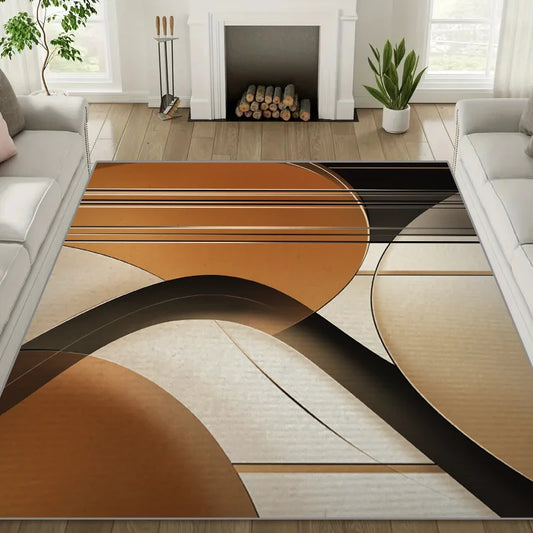 VIKAMA Modern Geometric Rug For Living Room Anti Slip Mat