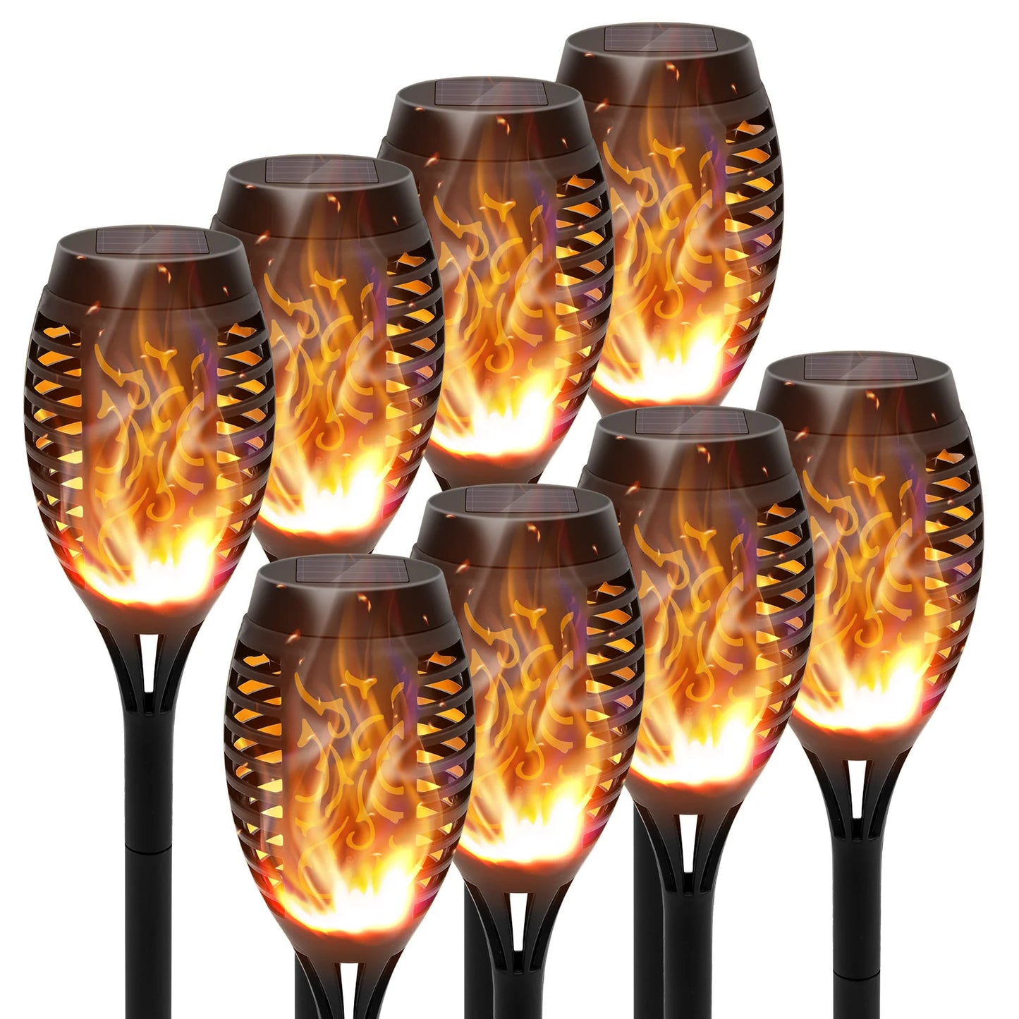 12 LED Solar Flame Torch Lights Outdoor Garden Decoration Waterproof