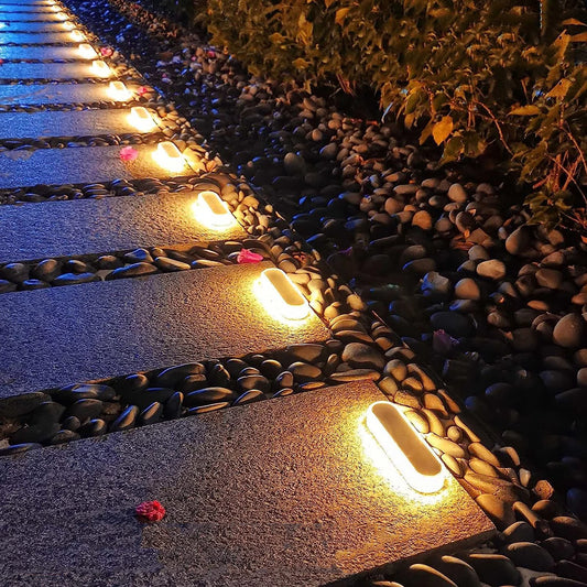 Solar Deck Lights 4 Pack IP68 Waterproof Automatic Garden Path