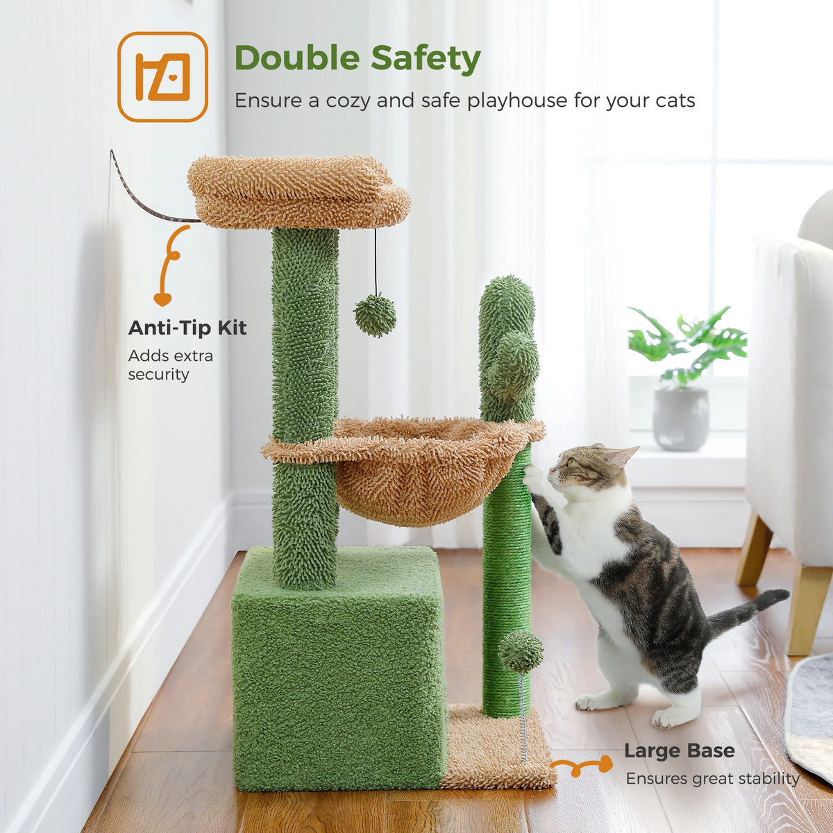 Pawz Road 4In1 Indoor Cat Tree With Sisal Scratching Post