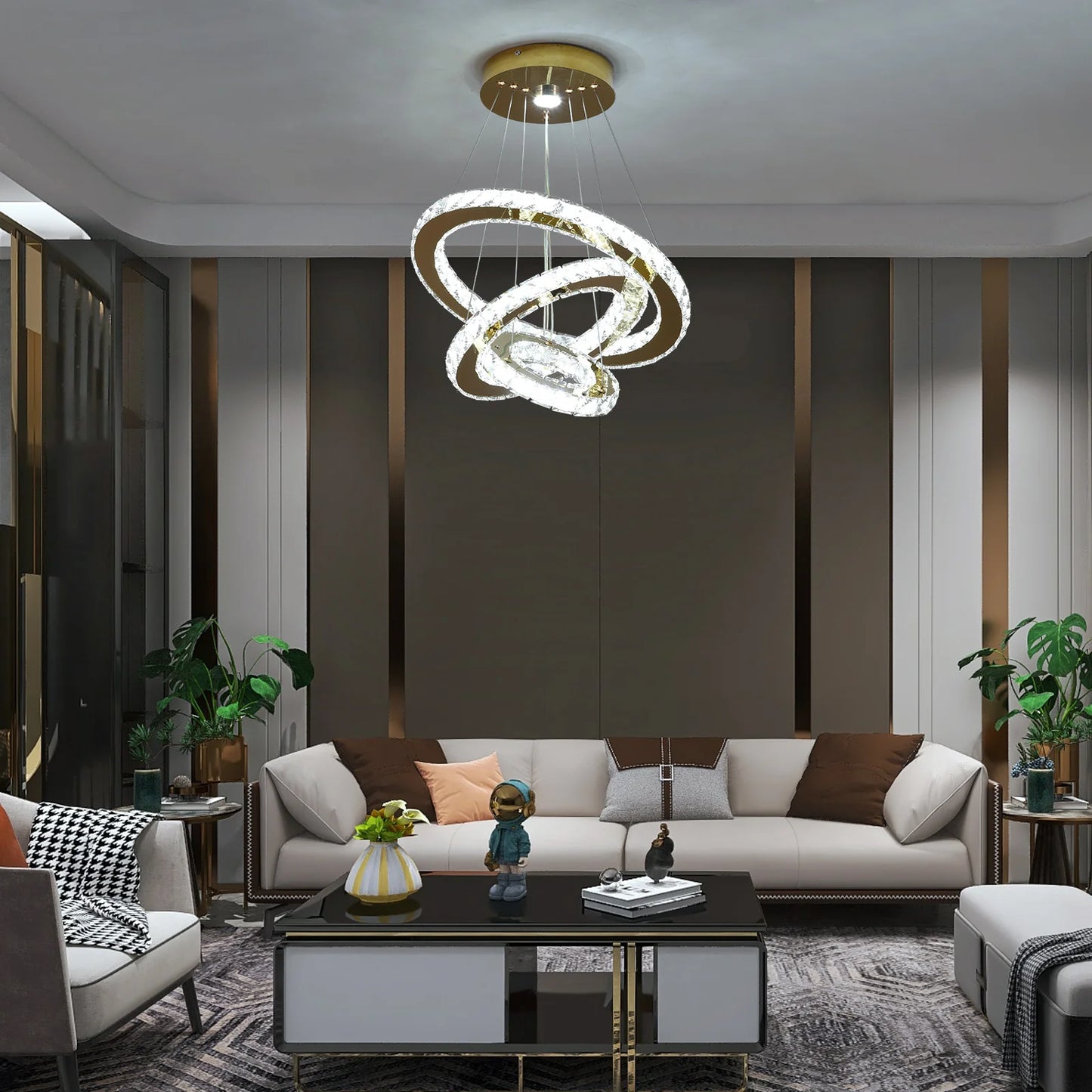VETRULUS French Crystal Chandelier For Living Room LED Ceiling Light