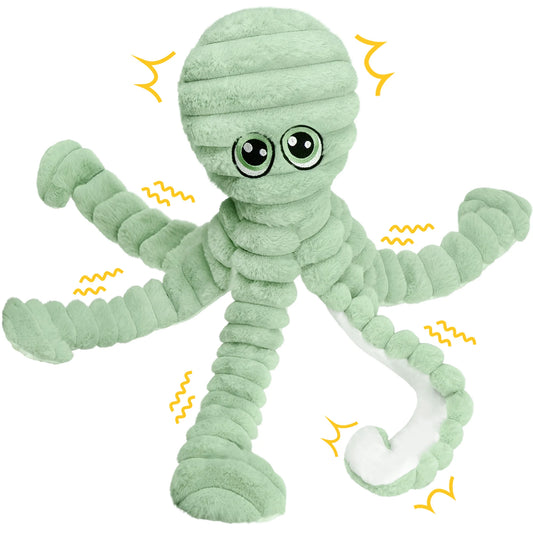 Octopus Design Grinding Teeth Squeaky Plush Dog Toy