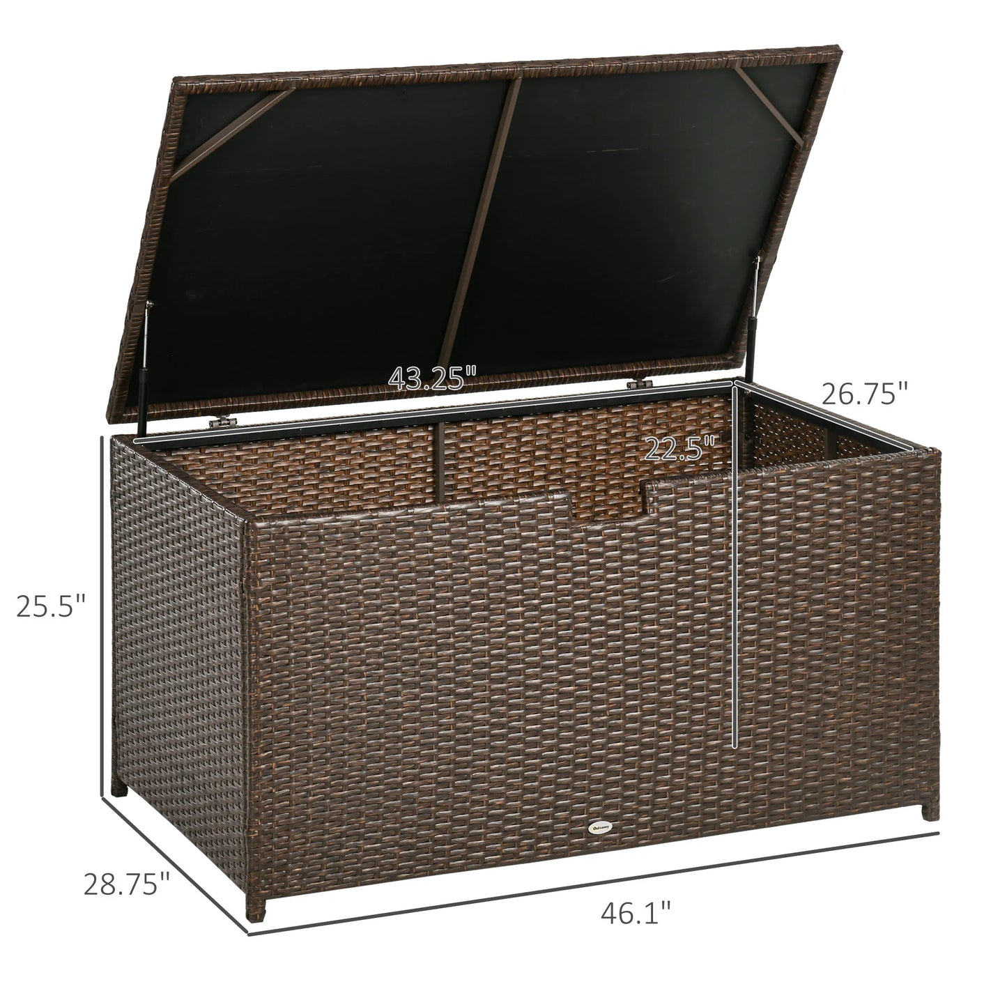 Outsunny Deck Box With Groove Handle For Garden Tools