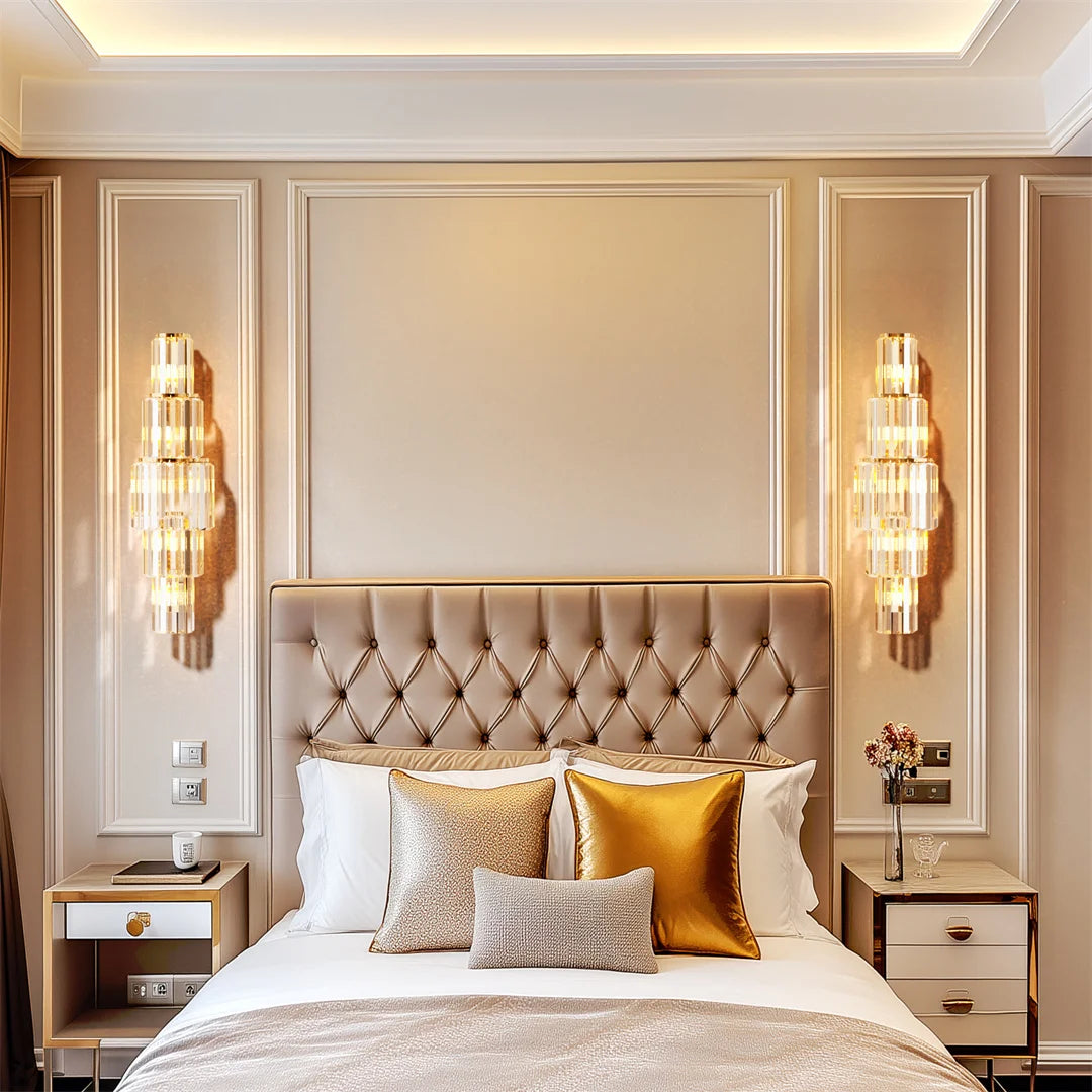 Luxury Crystal Wall Lamp Three Layer Sconce With E14 LED