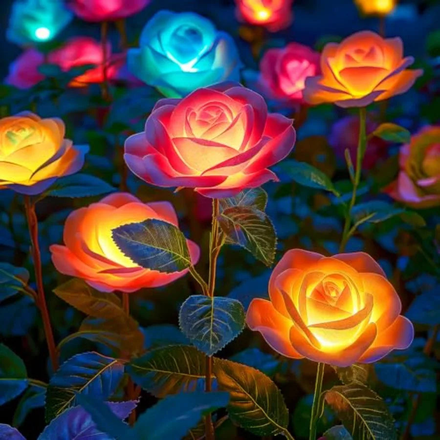 Waterproof Solar Powered Flower Garden Lights for Outdoor Decor