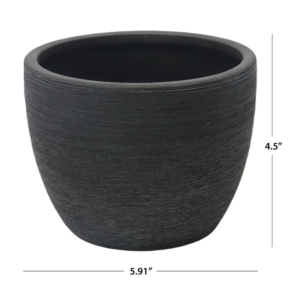 Textured Matte Ceramic Flower Plant Pot For Indoor Outdoor Decor