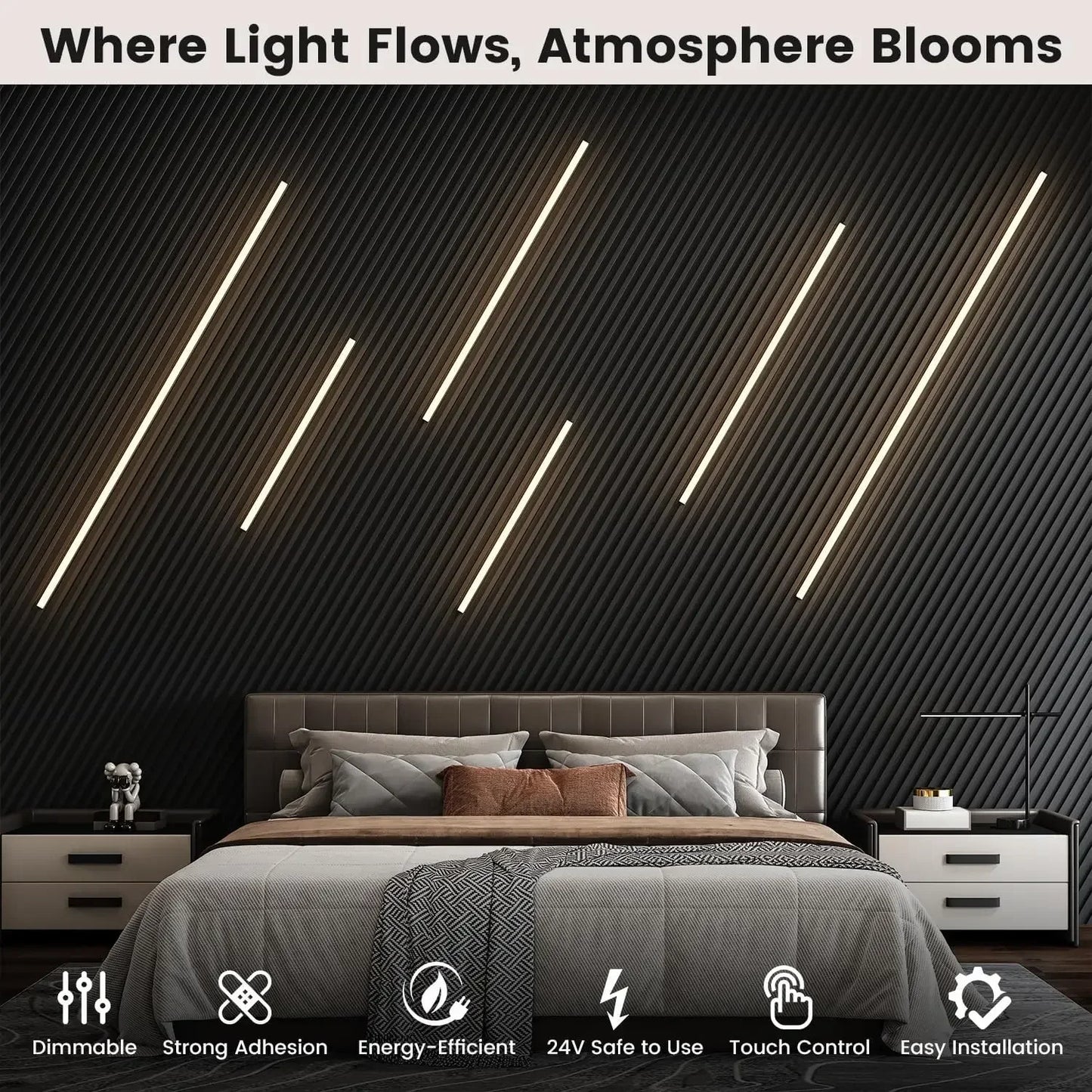 Slat Wall Lights Adhesive Panel Lights For Interior Decor