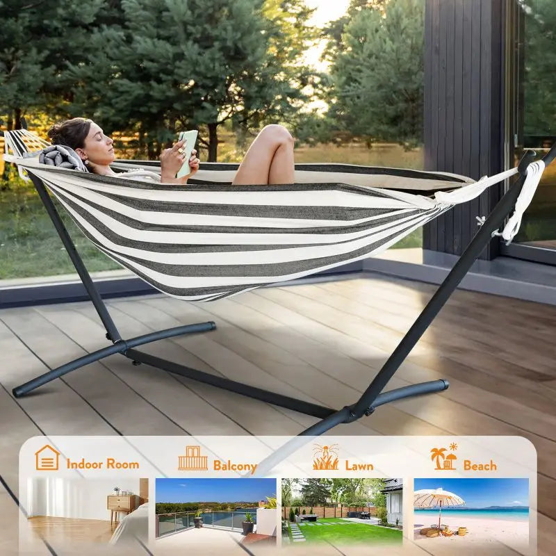 Gyroor Adjustable Stand Hammock 600 Lb Capacity With Storage Bag