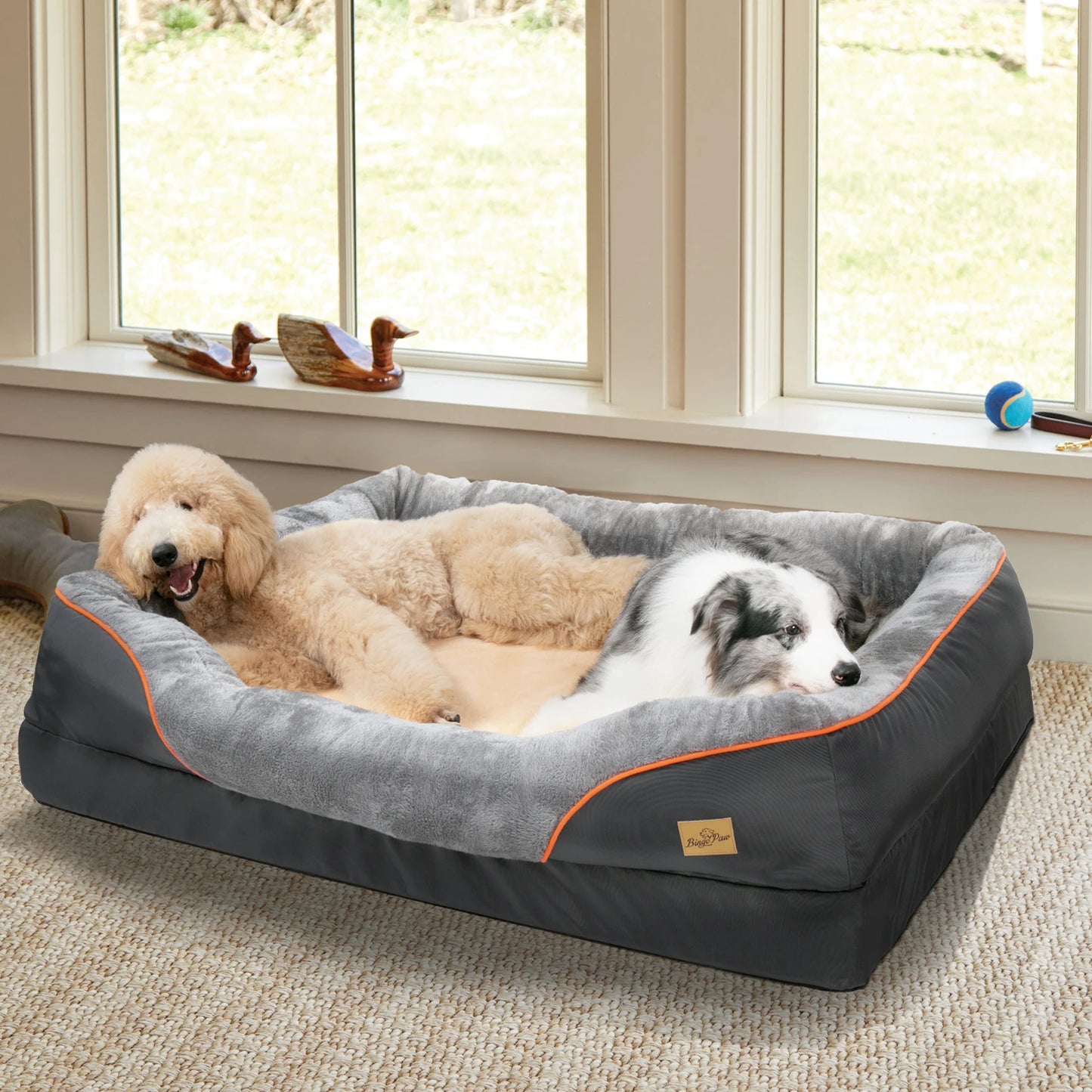 BINGOPAW Dog Bed Soft Comfortable Anti Allergy Washable Cover