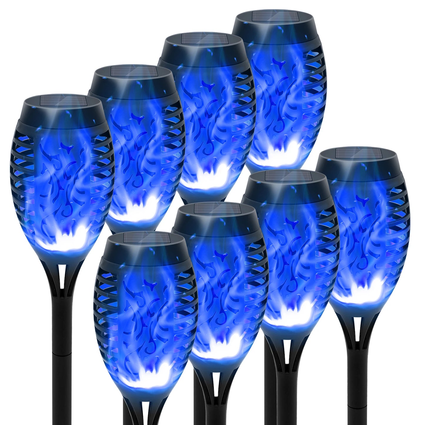 12 LED Solar Flame Torch Lights Outdoor Garden Decoration Waterproof