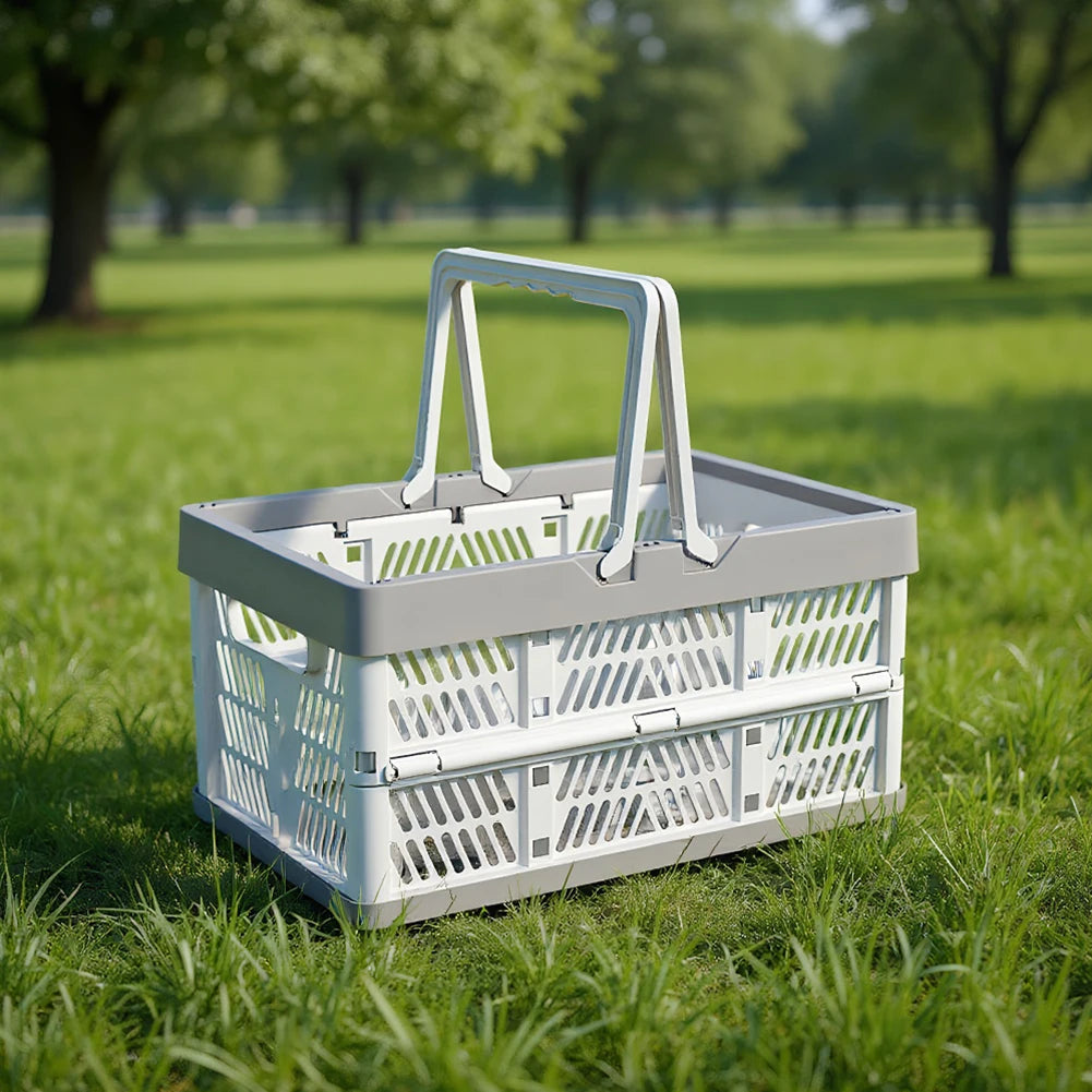 Alloet Plastic Collapsible Storage Crate With Handles Stackable Organizer