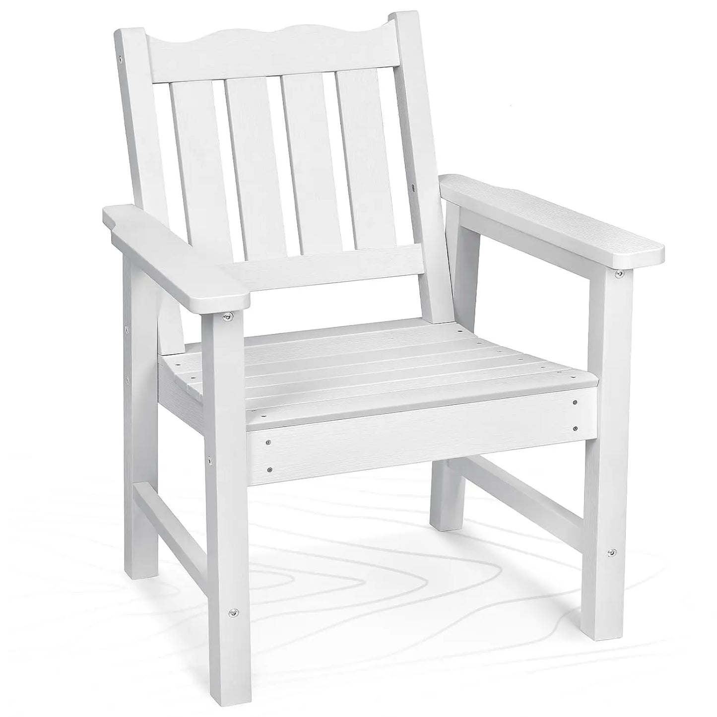 All-Weather Outdoor Patio Dining Chair With Curved Backrest, 400 Lbs Support