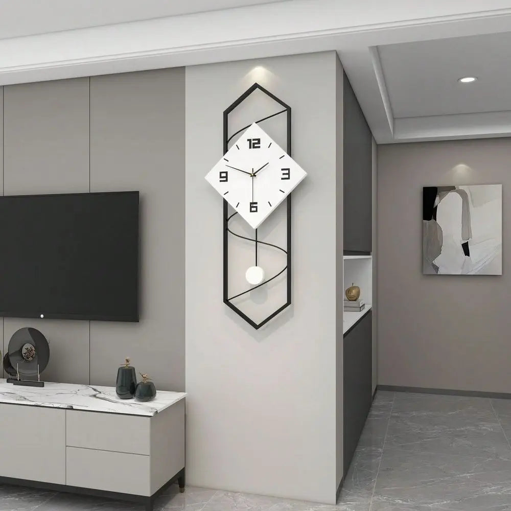 Decorative Modern Wall Clock Quartz Movement Silent Battery Operated