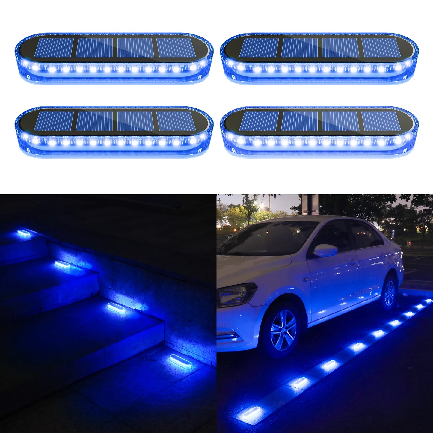 Solar LED Deck Lights Auto On Off IP68 Waterproof Outdoor