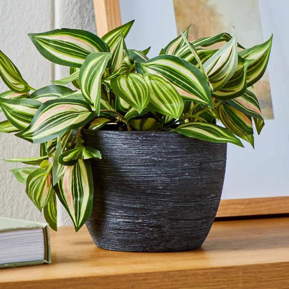 Textured Matte Ceramic Flower Plant Pot For Indoor Outdoor Decor