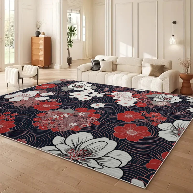VIKAMA Persian Style Floral Sofa Area Rug Modern Living Room