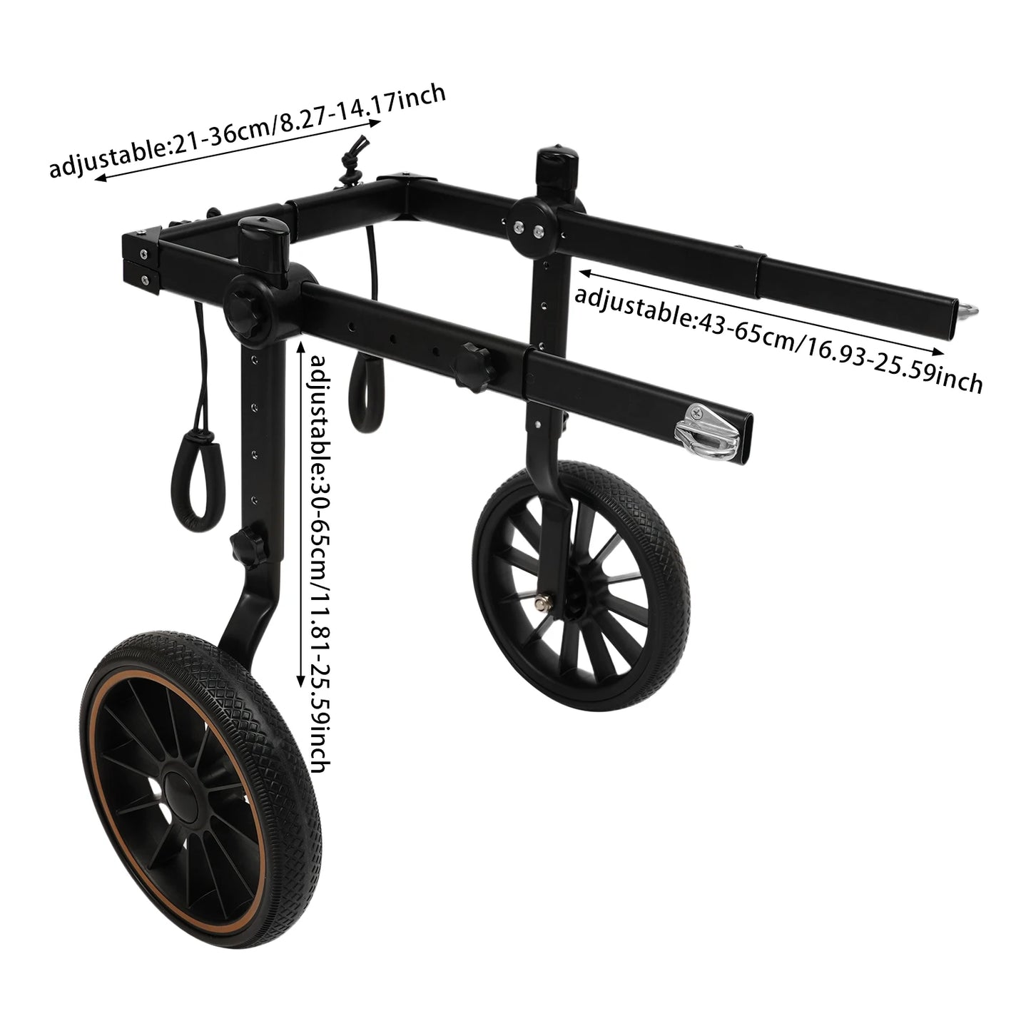 Bymaocar Adjustable Aluminum Dog Wheelchair For Hind Leg Support