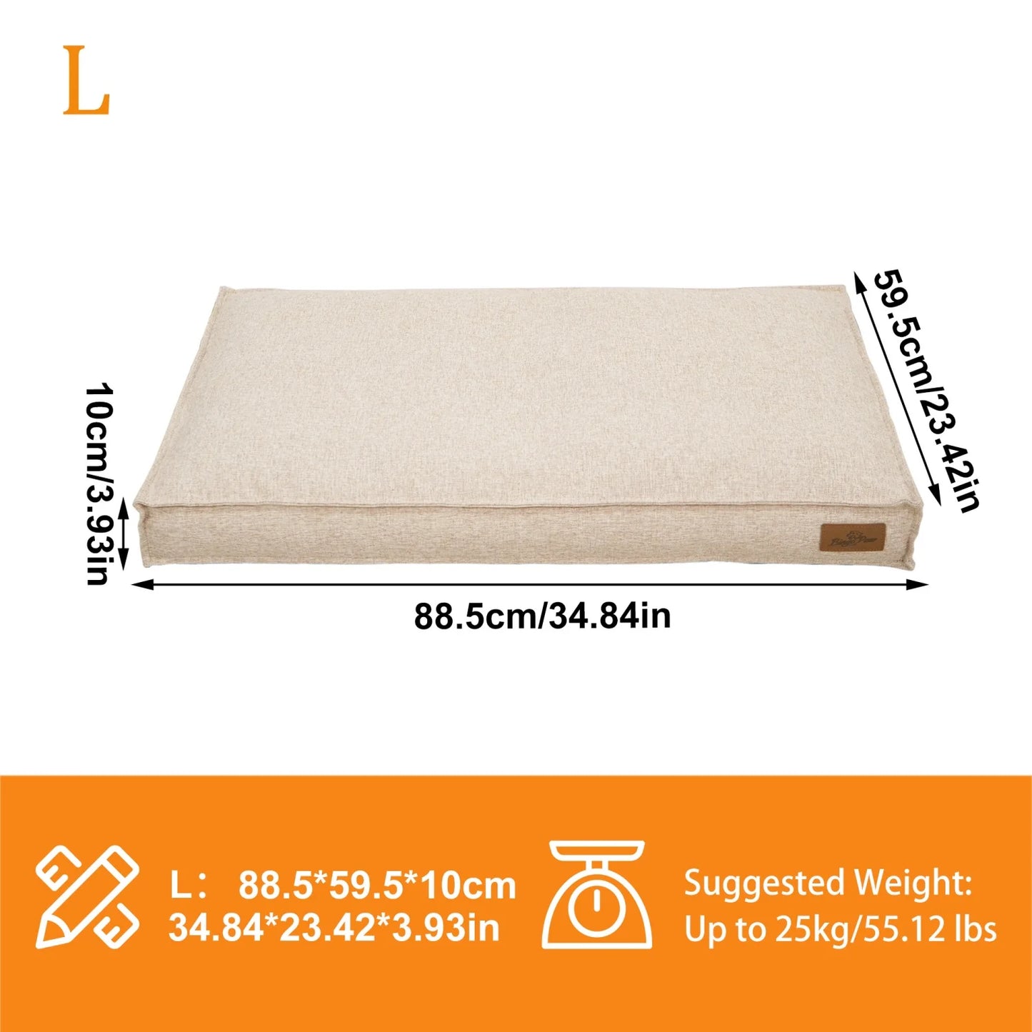 BINGOPAW Ultra Soft Dog Bed Mat With Linen Cover And Foam Base