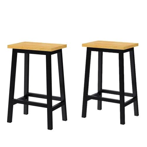 Solid Wood Bar Stools With Footrests Two Pack For Kitchen
