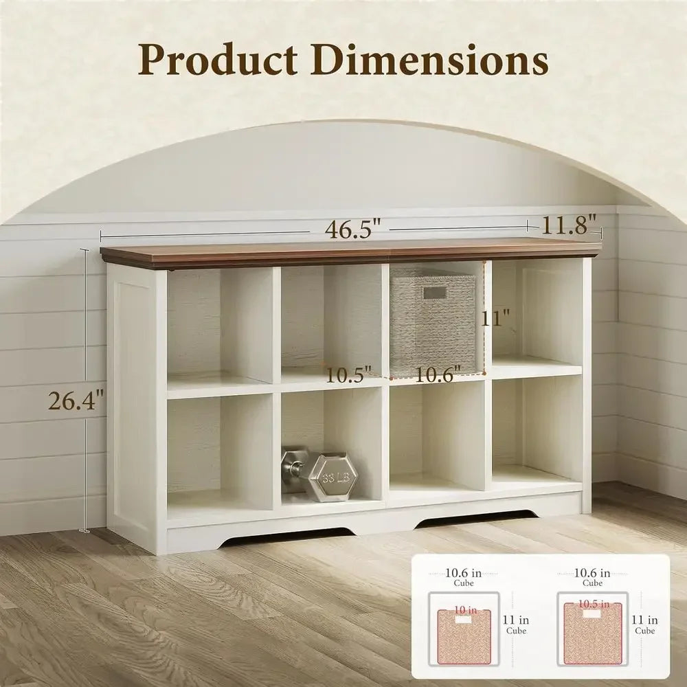 OiGo 8 Cube Organizer Bookcase With Open Shelves And Storage