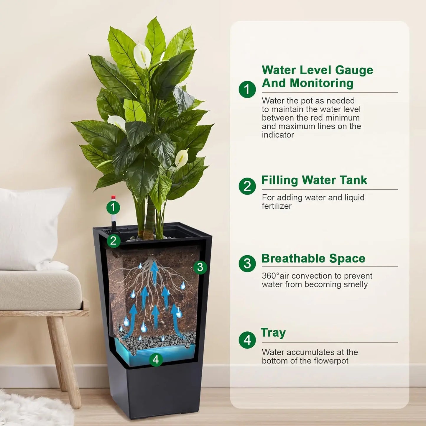 HobbyLane Two-Piece Indoor Outdoor Planters With Shelf Insert