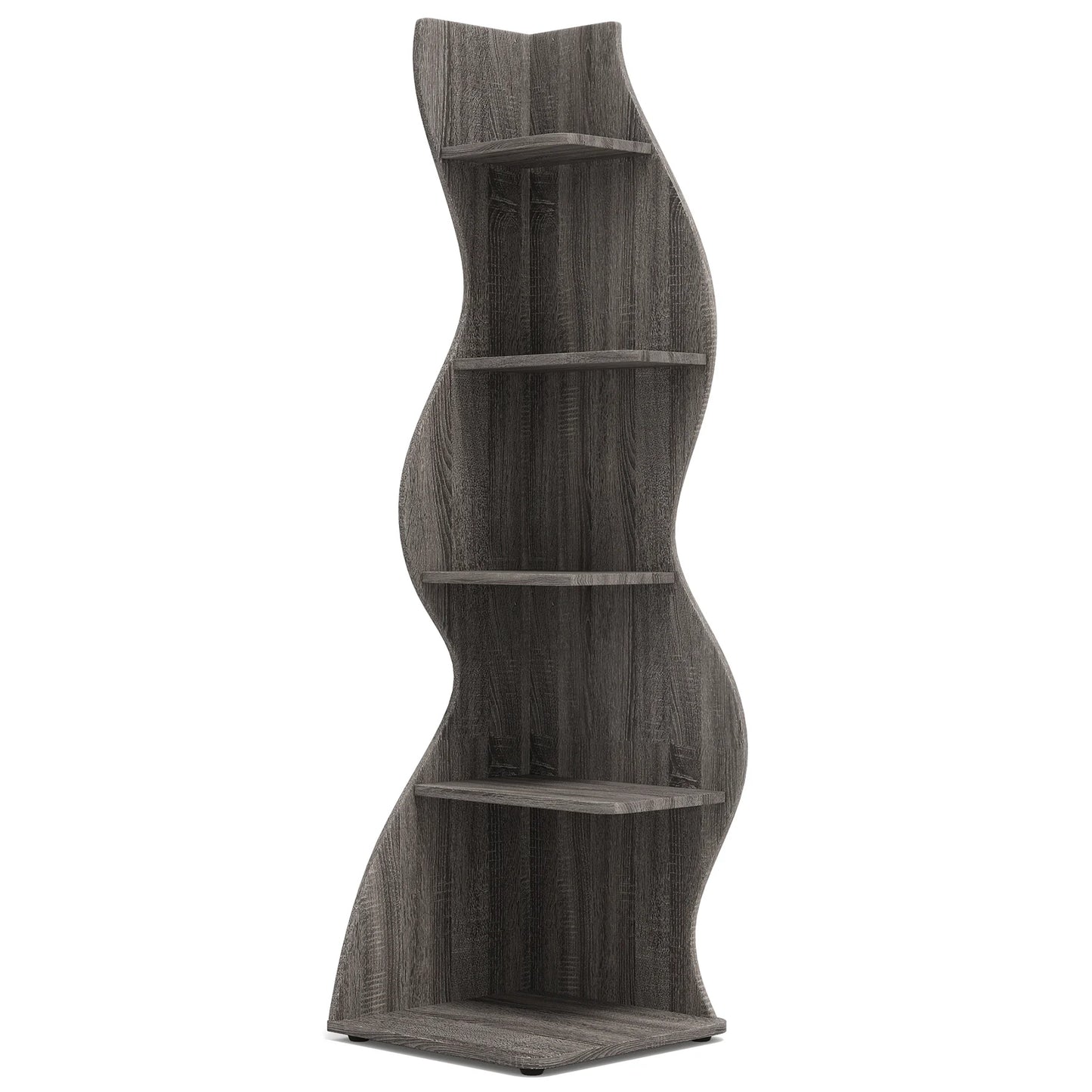 Tribesigns 5-Tier Corner Shelf Modern Wall Bookcase Storage Rack