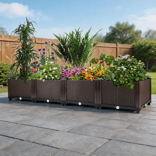 HiMISS Self Watering Raised Garden Planter With Drainage
