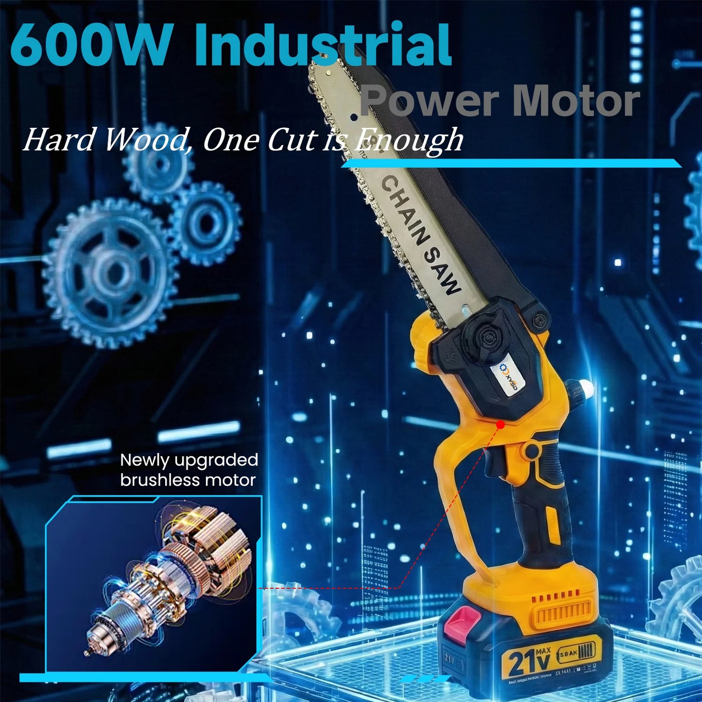 2-In-1 Electric Pole Saw With Extension Pole Cordless 21V