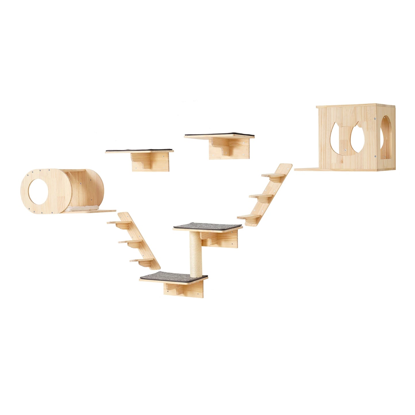 Wall Mounted Cat Shelves And Perches With Jumping Boards Hammocks
